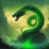 A dark green mist slithers around the character, resembling the scales of a serpent 