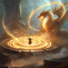   Mist swirls around the summoner, taking on the form of mythical creatures 