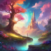 Louise sketches a magical realm with vibrant colors 