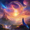 The Enchanted Eclipse, a mystical realm where daydreams and night thoughts intertwine, illuminated by a kaleidoscope of twilight colors and whispers of forgotten stories carried by the breeze.