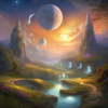 The three moons hung in the sky like glowing orbs, casting an otherworldly light over the land. The inhabitants of the world had grown accustomed to the triple moons, each with its own unique color and phase, shaping their society in profound ways.