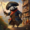 A badger dressed as a musketeer on his adventures to steal a magical spice rack from a zeppelin.