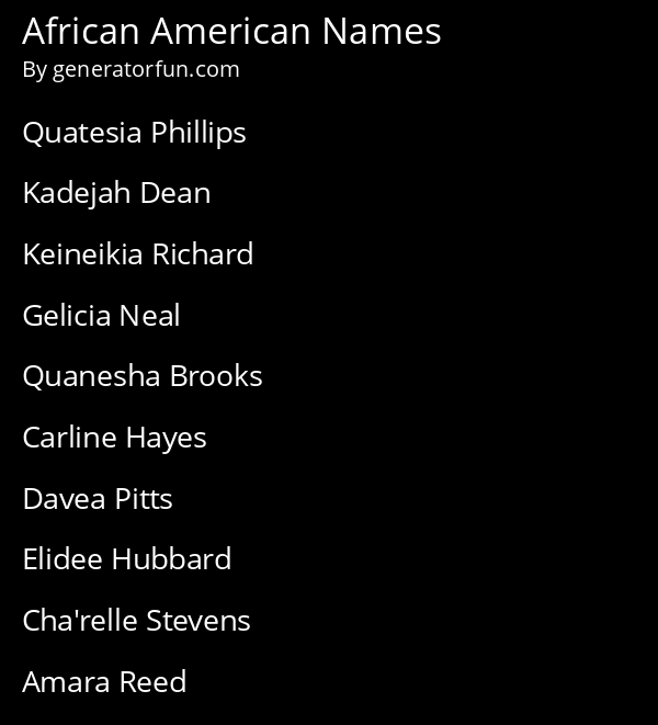 African American Names