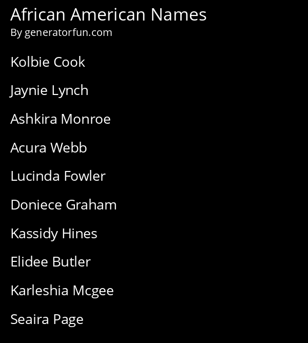 African American Names