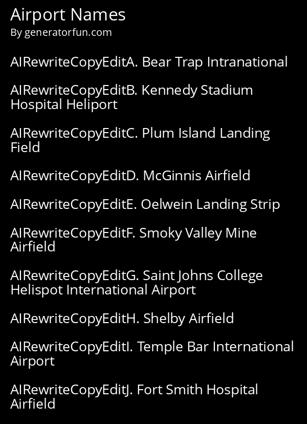 Airport Names