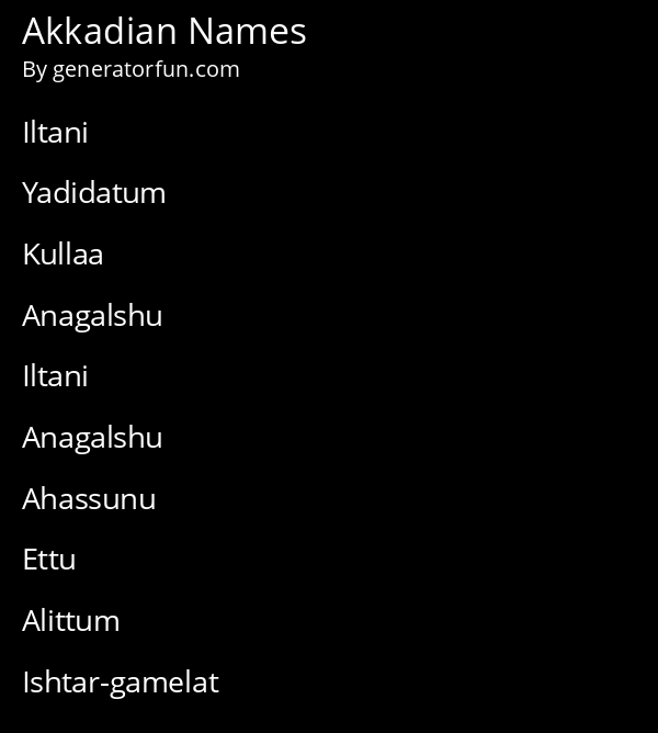 Akkadian Names