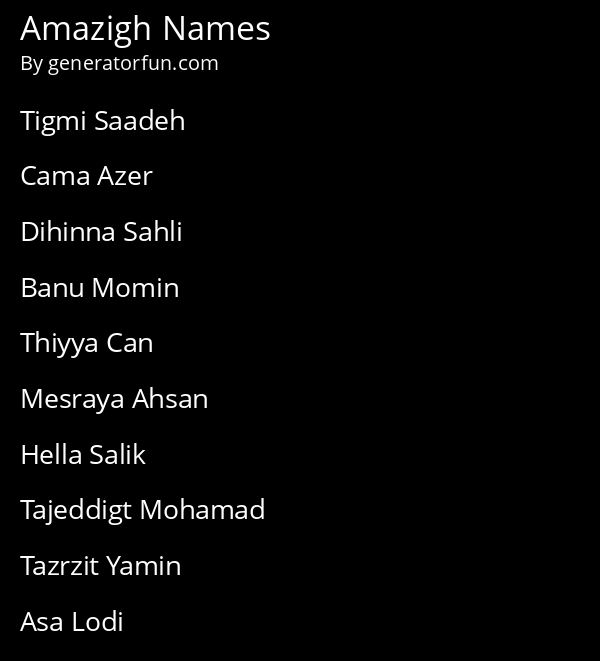 Amazigh Names
