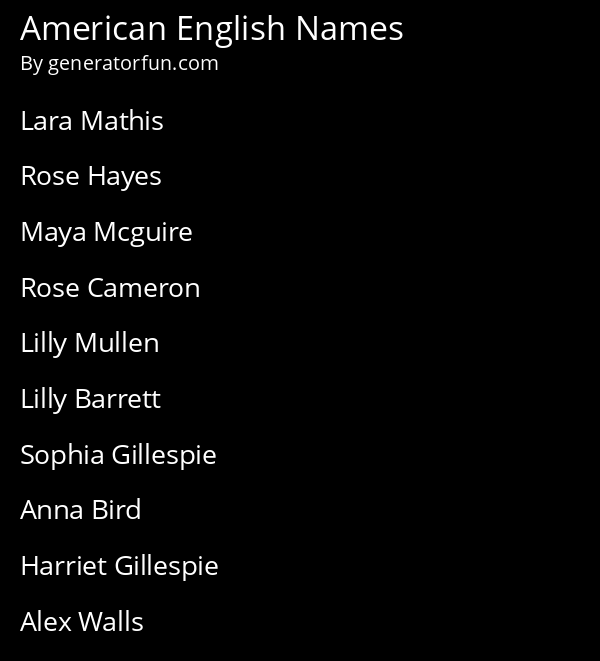 American English Names
