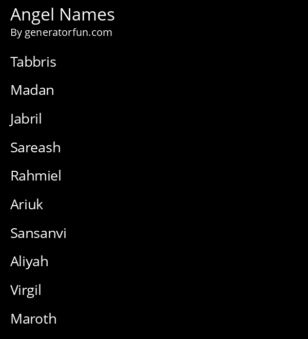 Angel Names