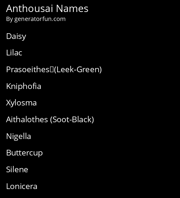 Anthousai Names