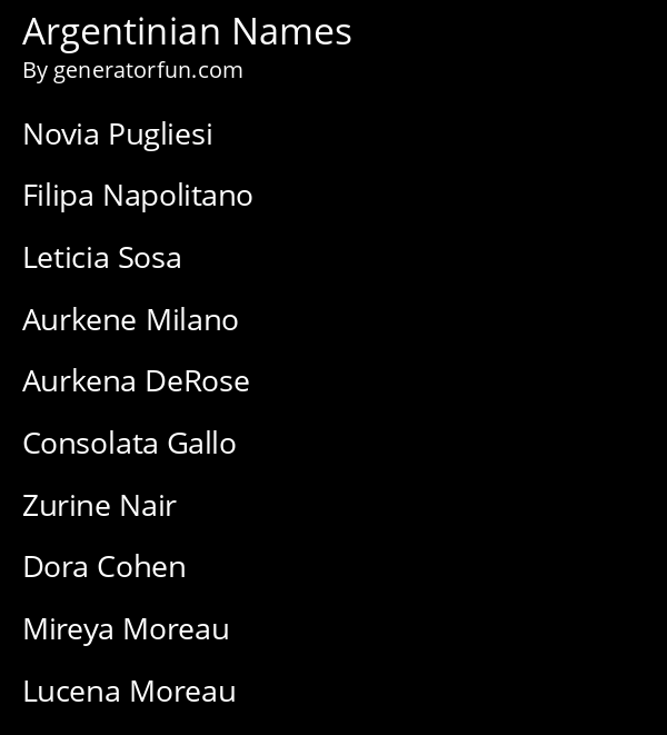 Argentinian Names