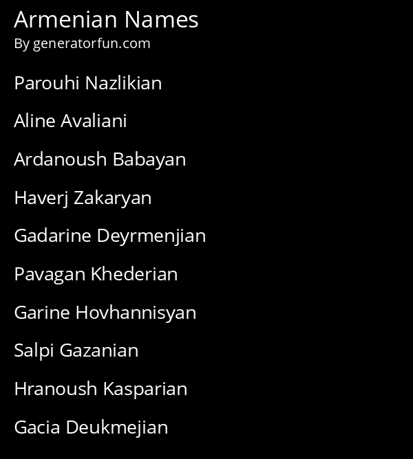 Armenian Names