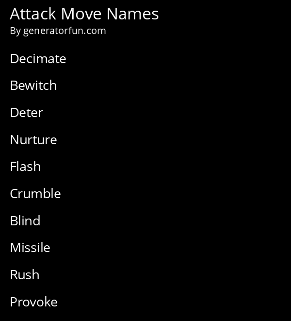 Attack Move Names