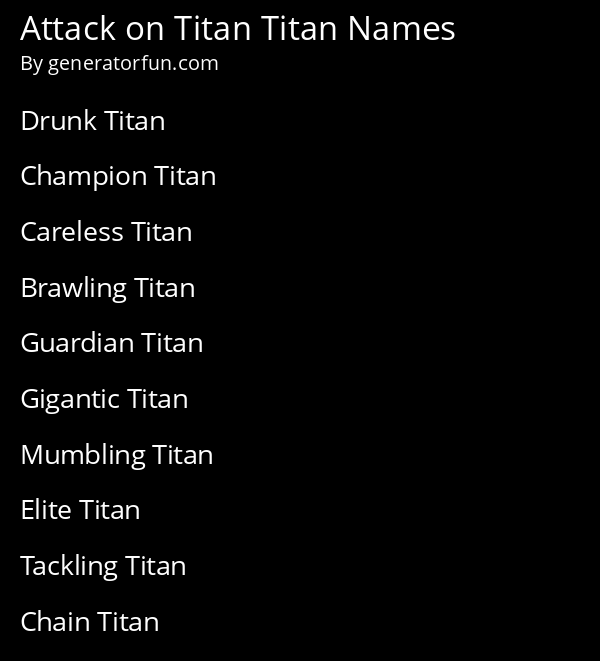 Attack on Titan Titan Names