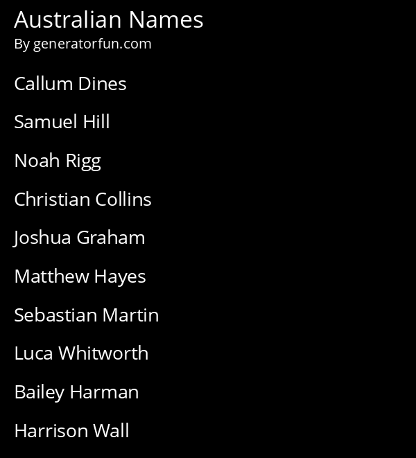 Australian Names