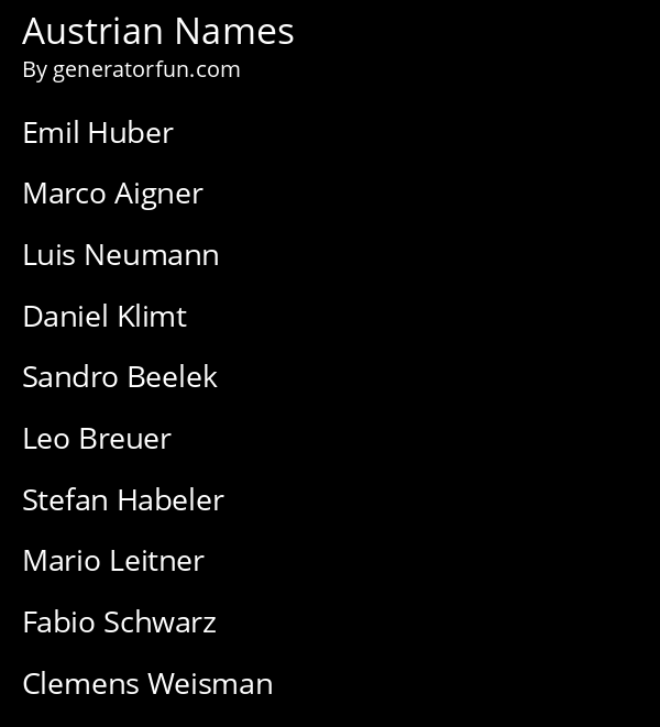 Austrian Names