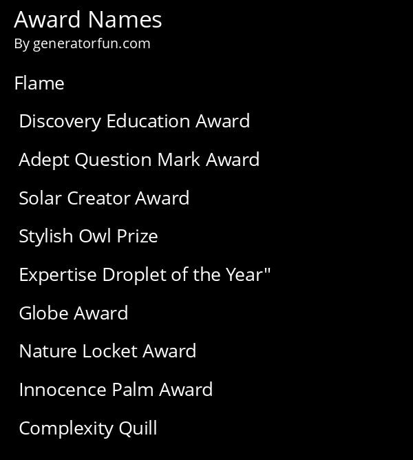 Award Names