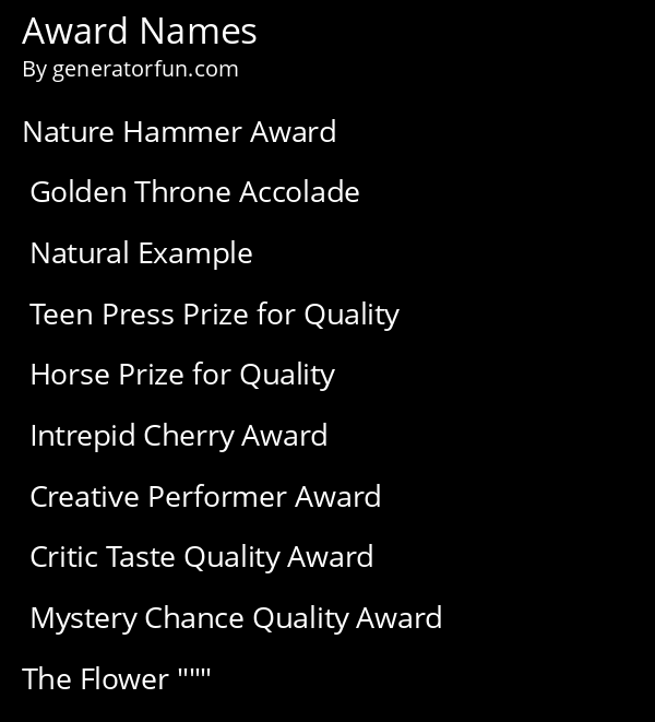 Award Names
