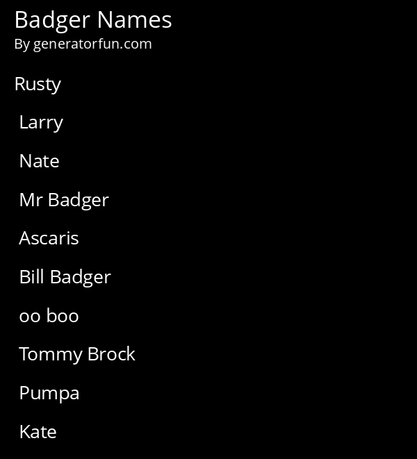 Badger Names