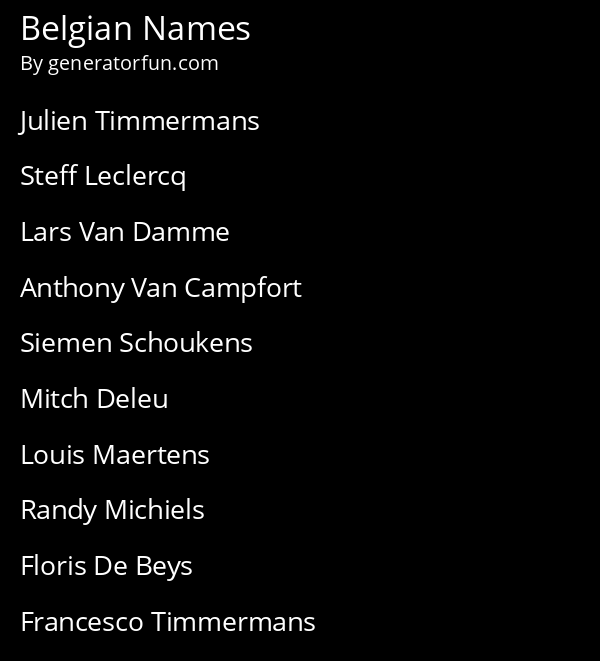 Belgian Names
