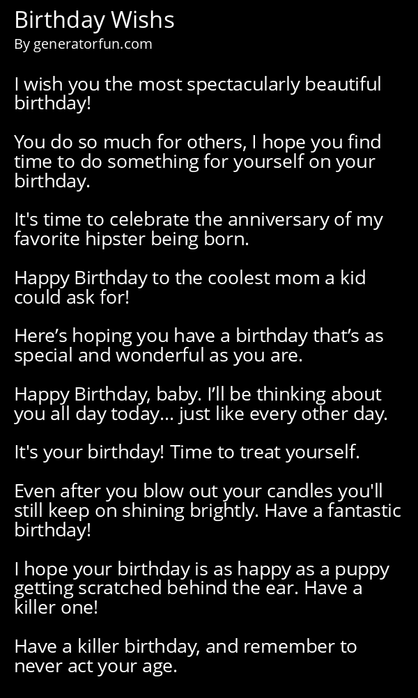 Birthday Wishs