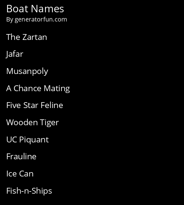Boat Names