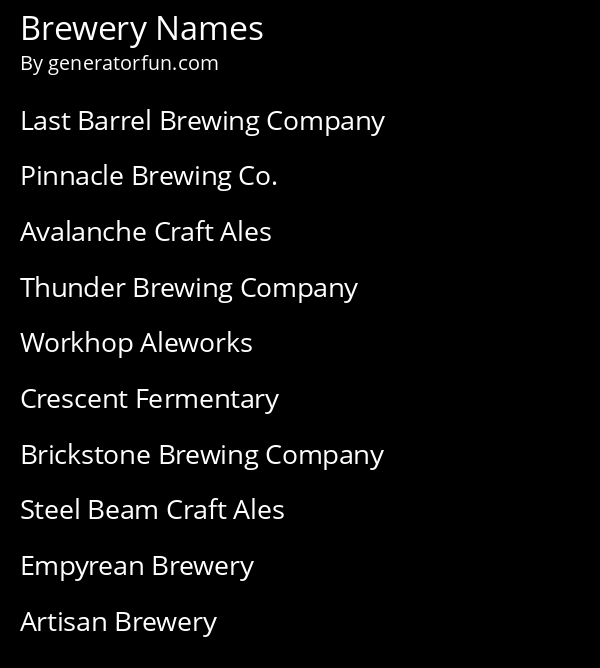 Brewery Names