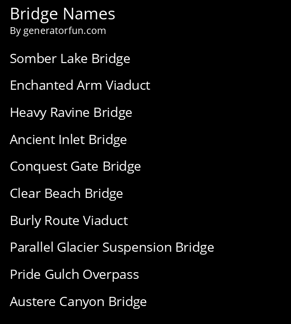 Bridge Names