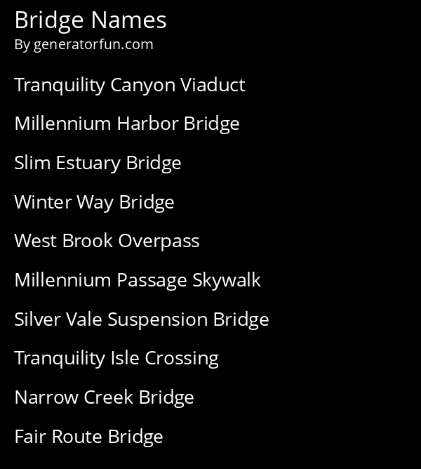 Bridge Names