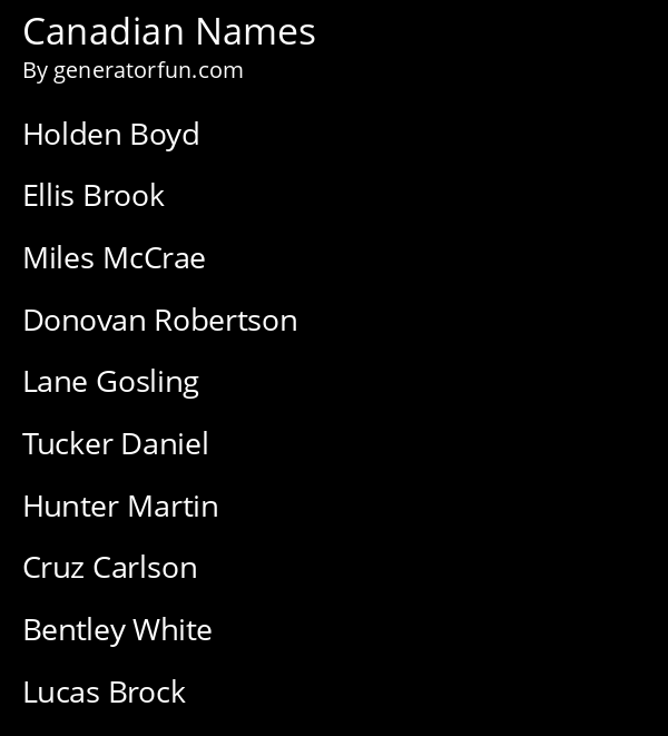 Canadian Names