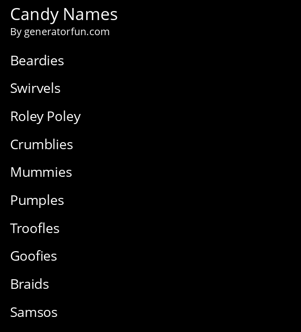 Candy Names