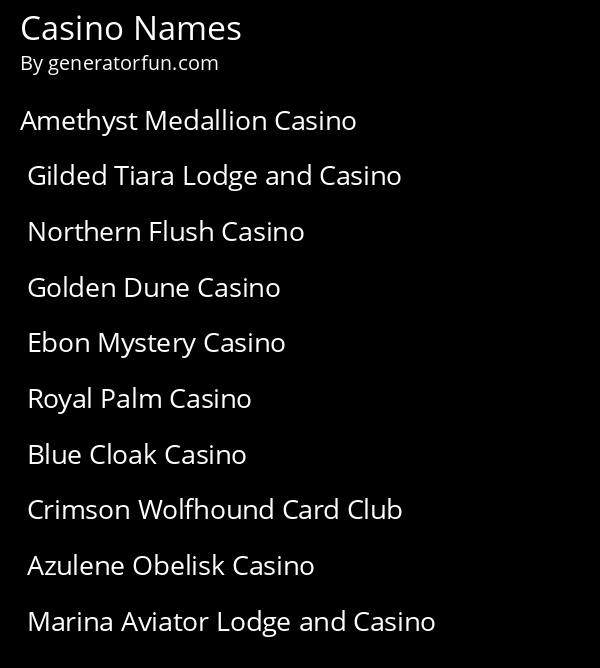Casino Names