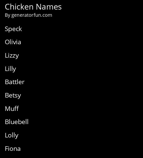 Chicken Names
