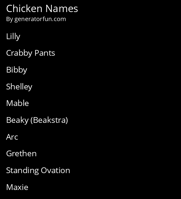 Chicken Names