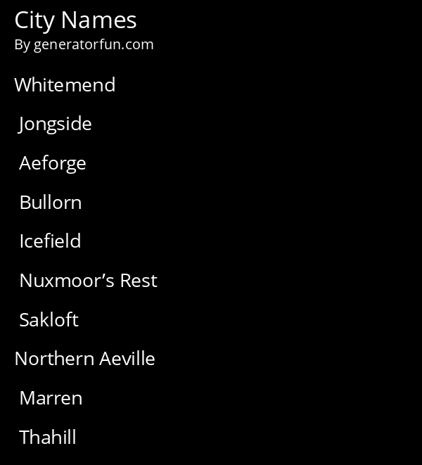 City Names