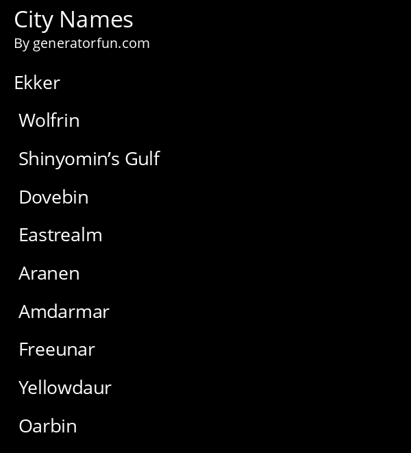 City Names
