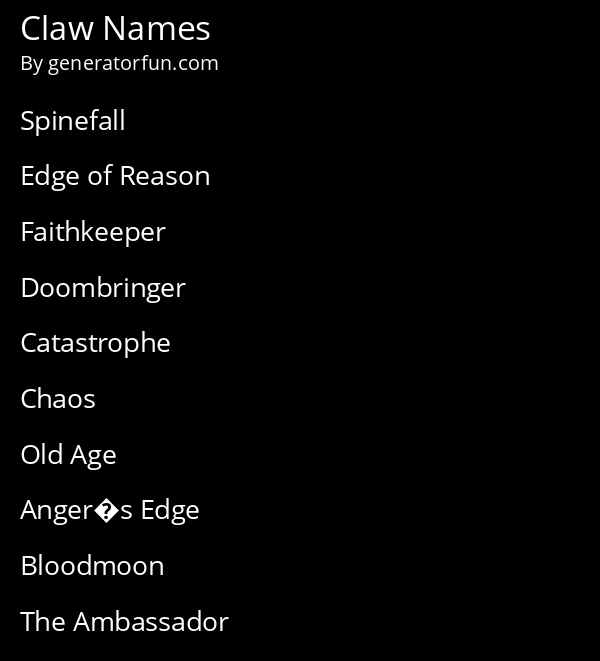 Claw Names