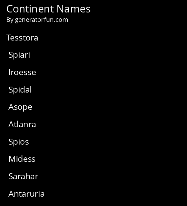 Continent Names