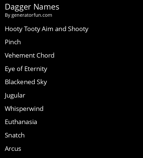 Dagger Names