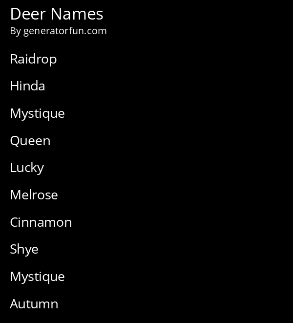 Deer Names