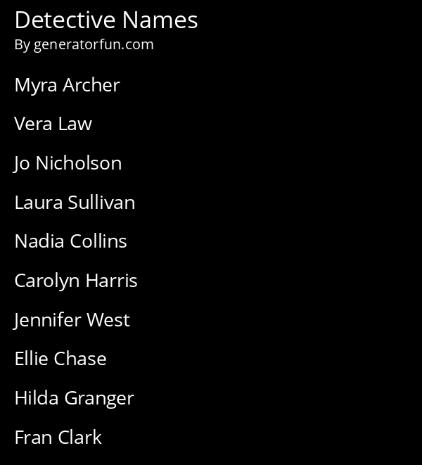Detective Names