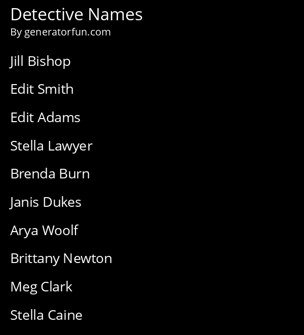 Detective Names
