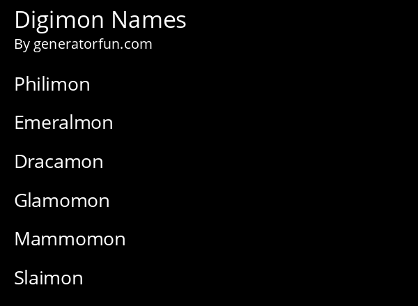 Digimon Names
