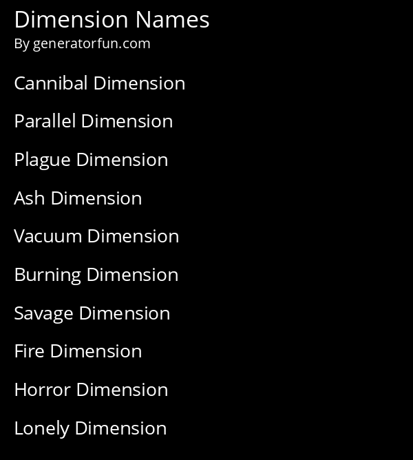 Dimension Names