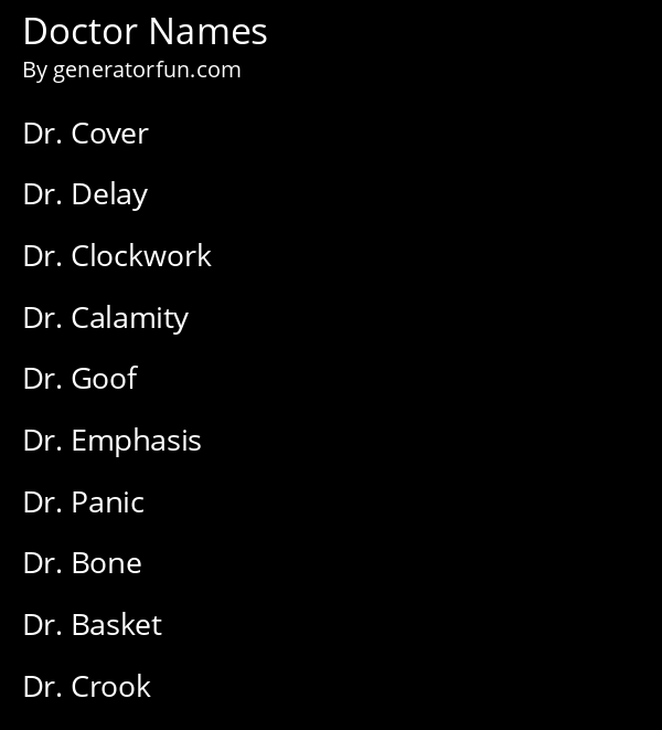 Doctor Names