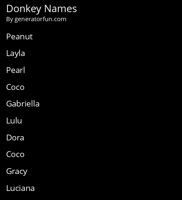 Donkey Names