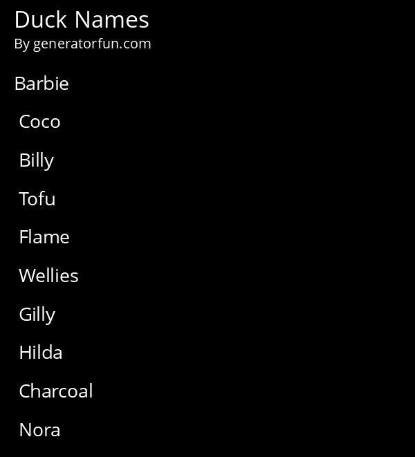 Duck Names