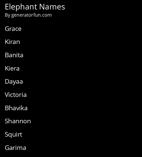 Elephant Names