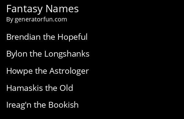 Fantasy Names