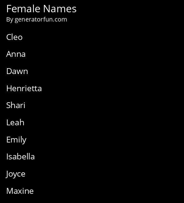 Female Names